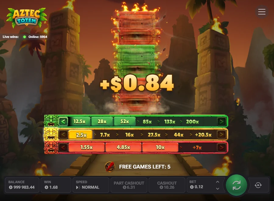 Aztec Totem free spins +$0.84 red bonus add