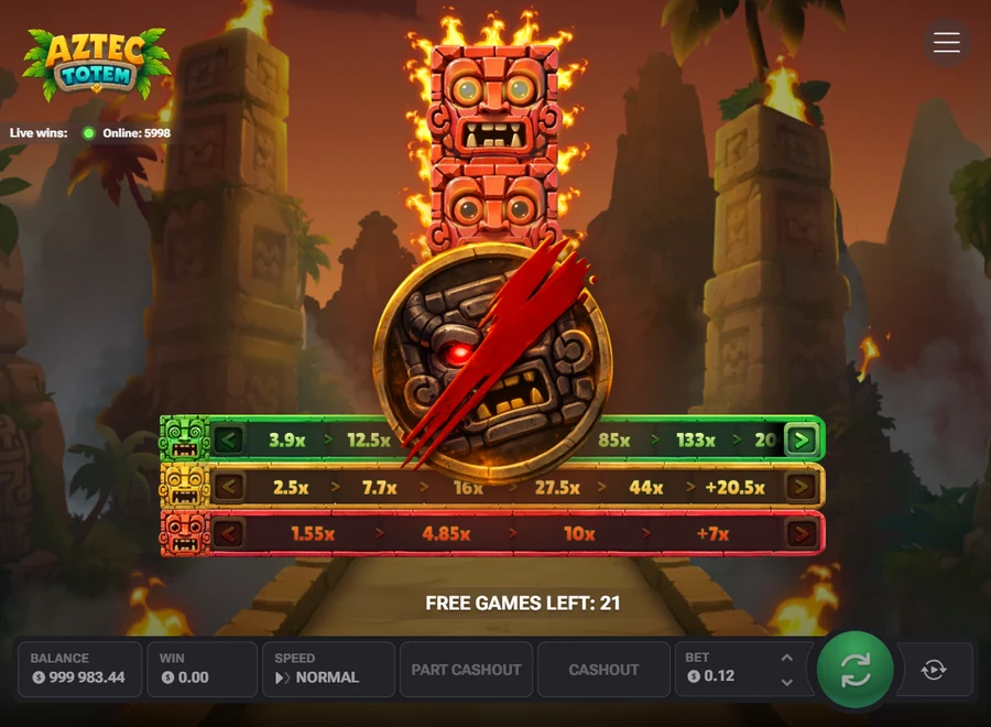 Aztec Totem free spins start black heads removed