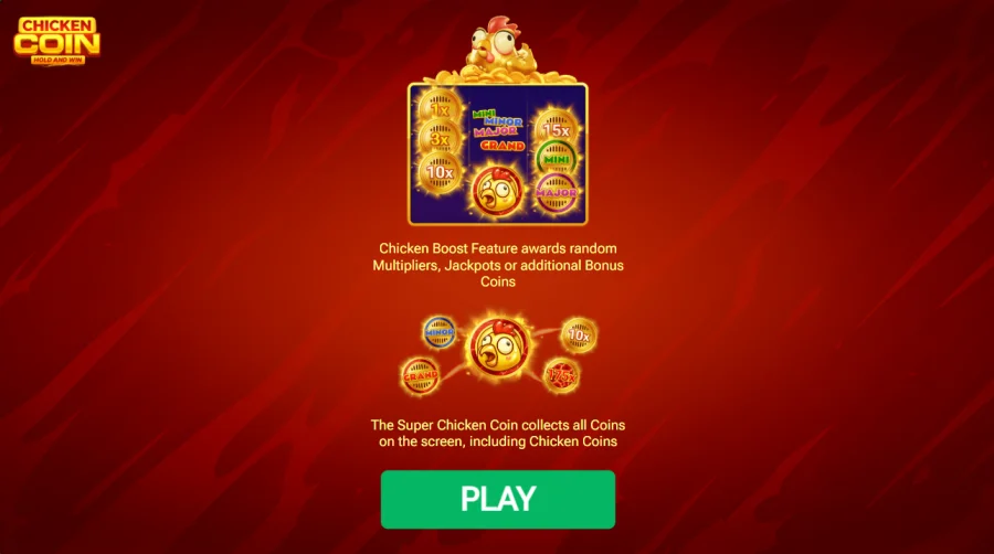 Chicken Coin boost feature awarding multipliers jackpots and coins