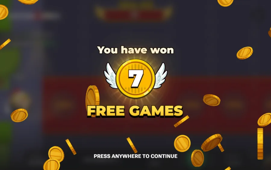 Chicken Road 2 Bonus free games screen awarding seven bonus rounds in the demo