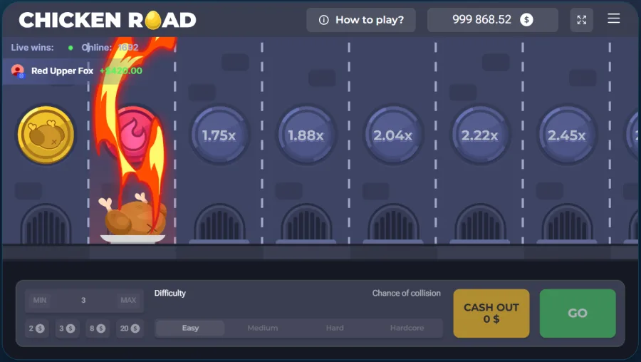 Chicken Road crash game loss chicken burned