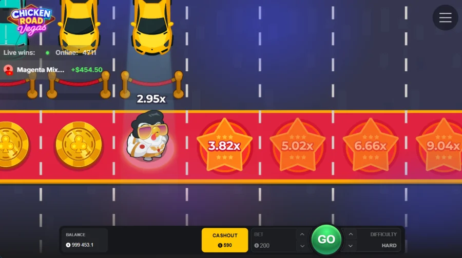 Chicken Road Vegas crash game cash out at 2.95x