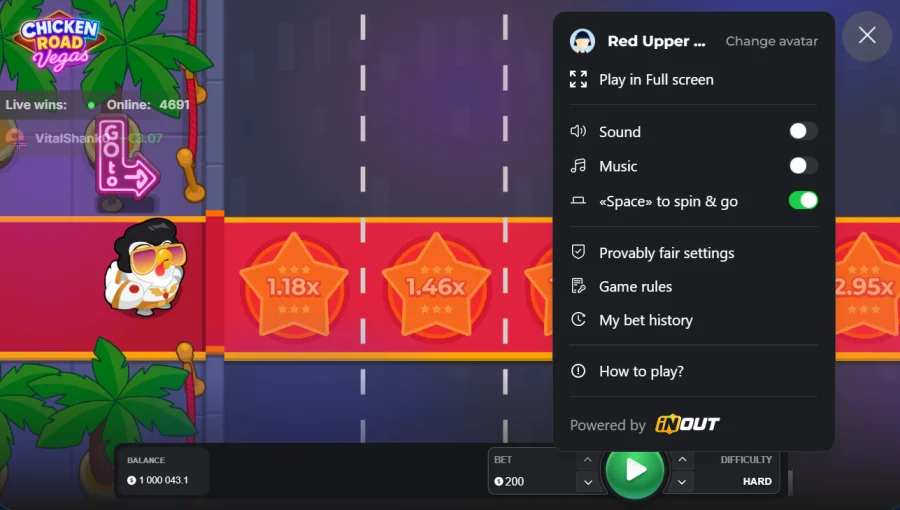 Chicken Road Vegas provably fair settings and rules