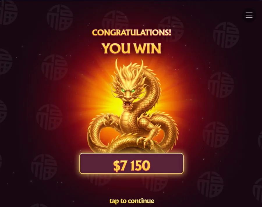 Dragon Pots Super Hold and Win result - 7150 dollar win from a bought 8000 dollar bonus round