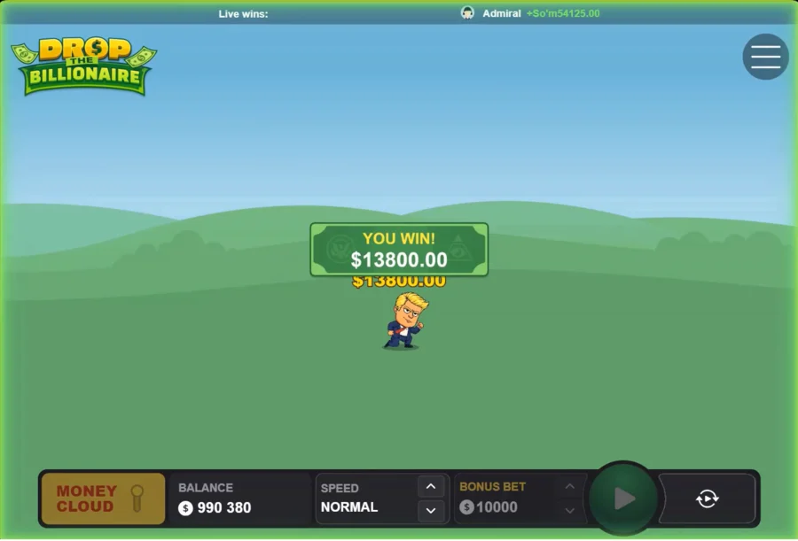 Drop The Billionaire bonus win of $13,800