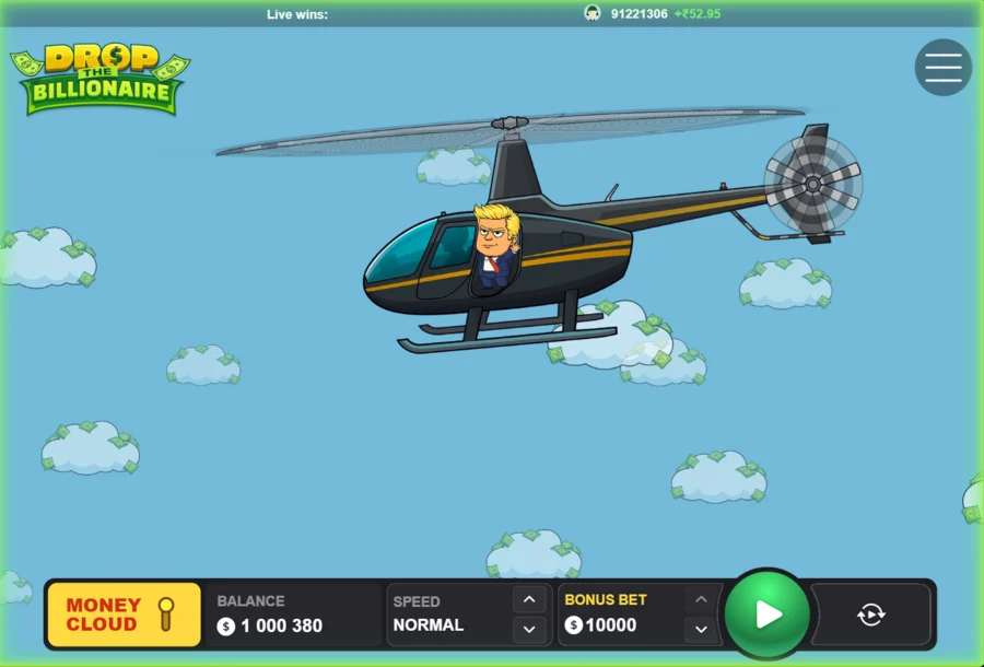 Drop The Billionaire Money Cloud Bonus active screen