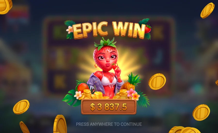 Fruit Love Fever Epic Win paying $3,837.50