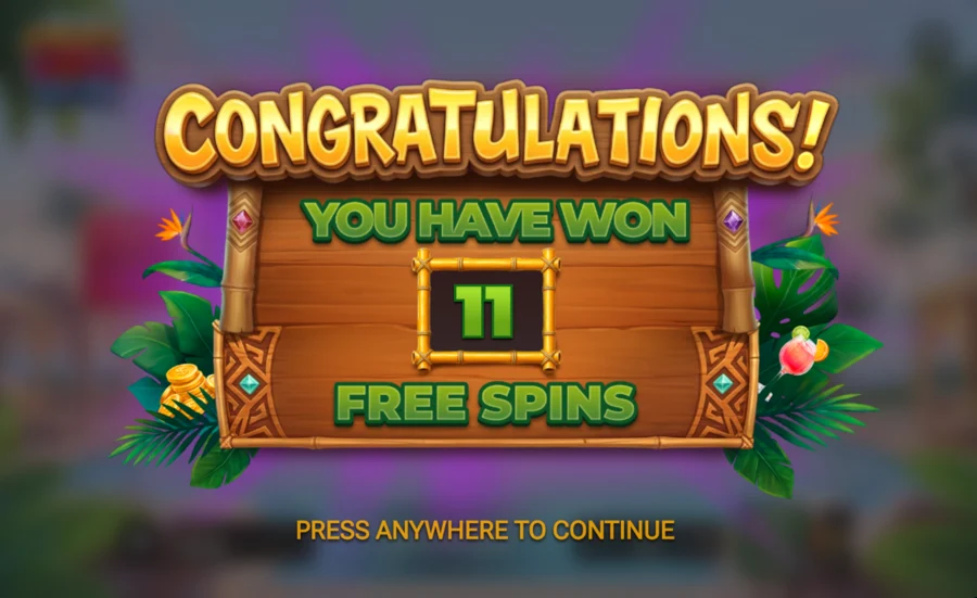 Fruit Love Fever awarding 11 free spins