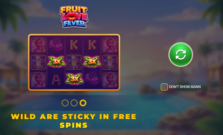 Fruit Love Fever sticky wilds in free spins