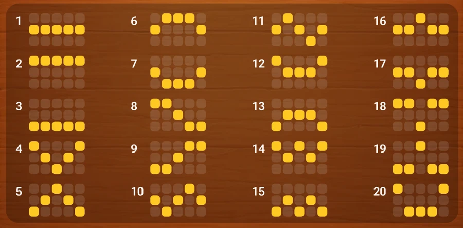 Fruit Love Fever 20 payline patterns
