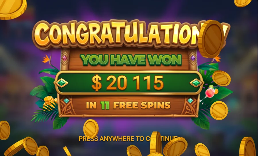 Fruit Love Fever total win of $20,115 in 11 free spins