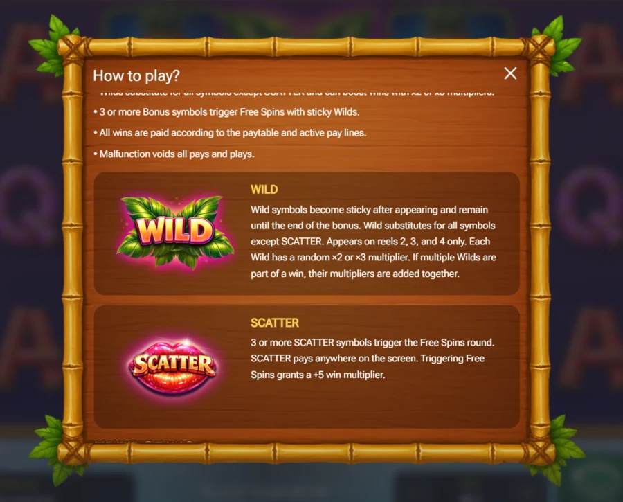 Fruit Love Fever wild and scatter rules