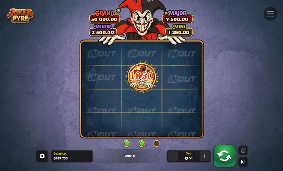Joker Pyre Super Bonus Hold and Win round with a 1050x Joker Coin