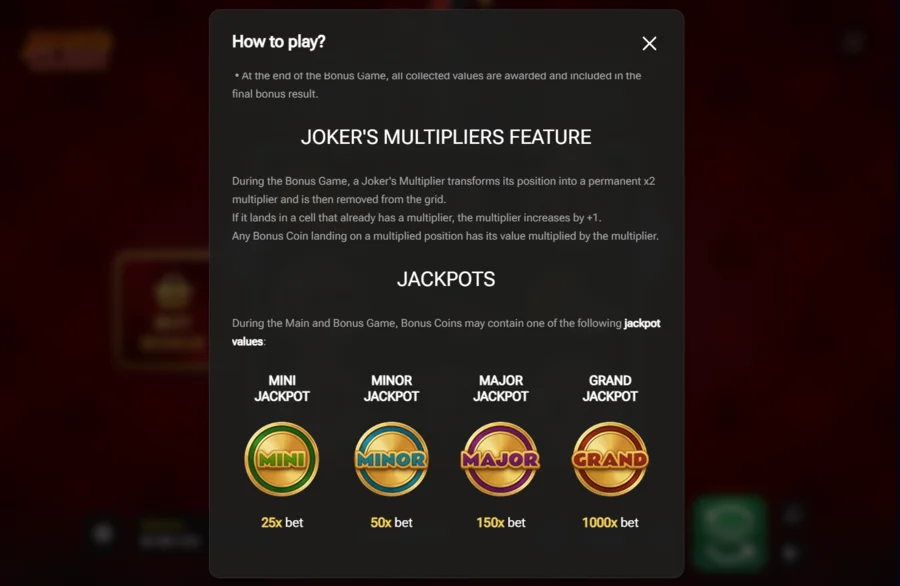 Joker's Clash four jackpots Mini Minor Major Grand up to 1000x bet