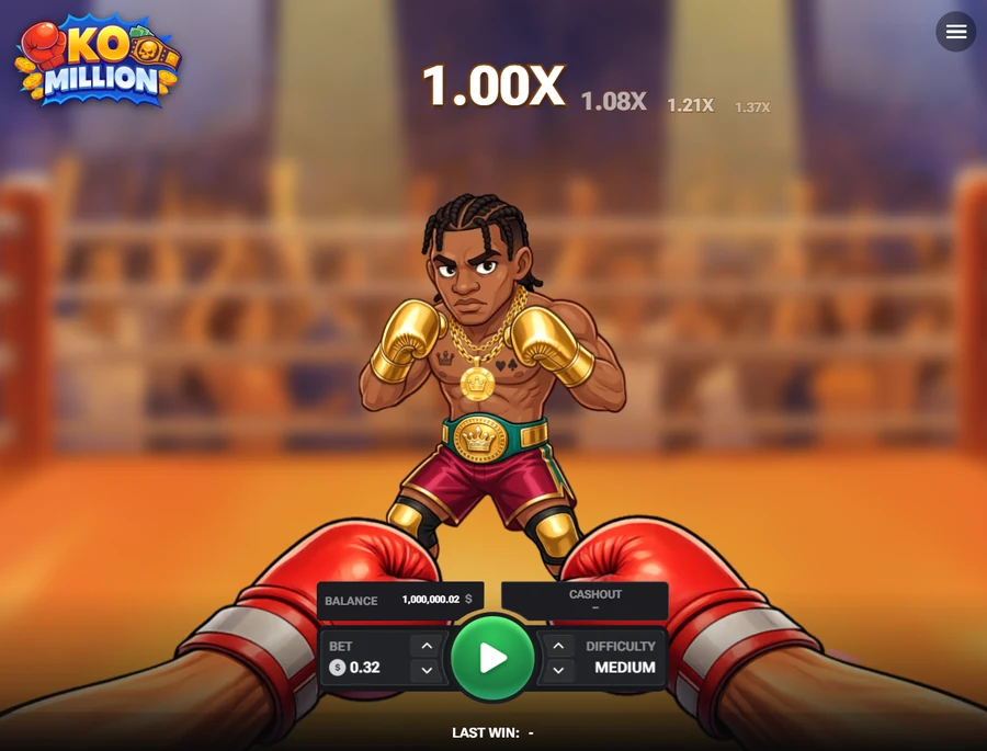 KO Million demo game start screen boxing ring