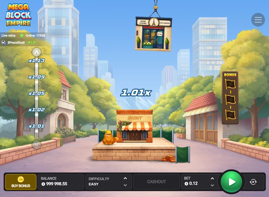 MegaBlock Empire demo game start screen crane block