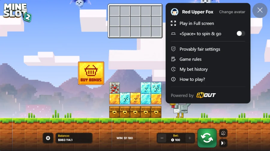 Mine Slot 2 provably fair settings and game rules