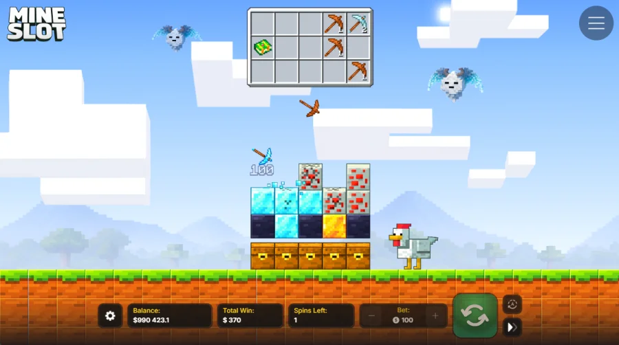 Mine Slot Block Bonus free spins clearing blocks