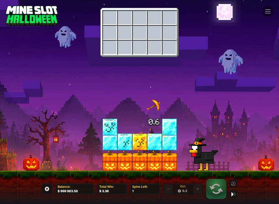 Mine Slot Halloween free spin Total Win counter