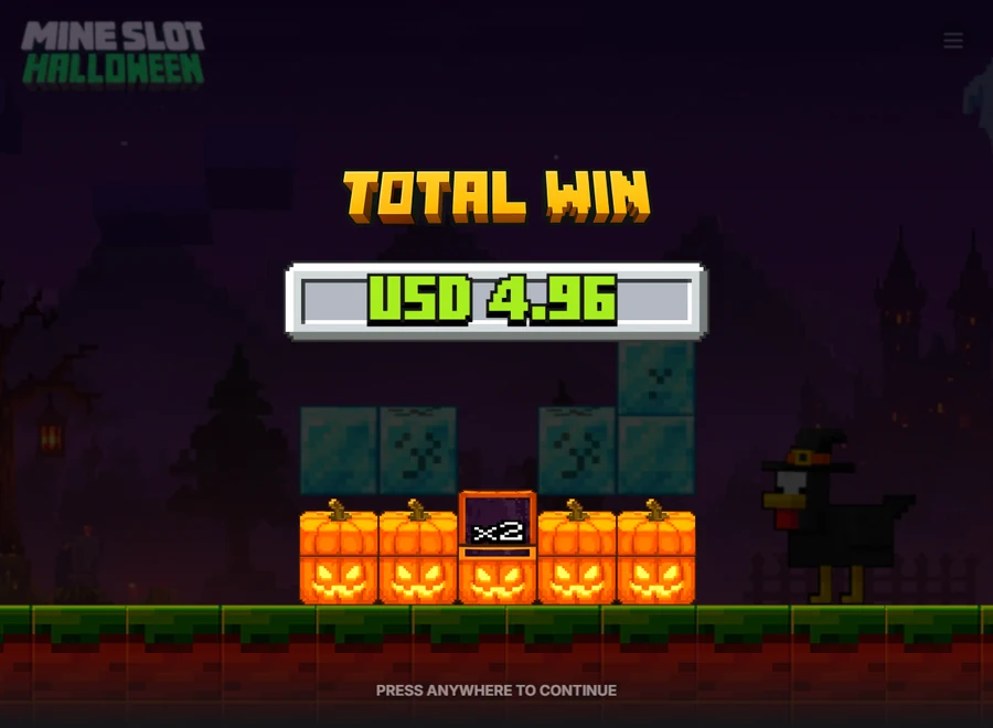 Mine Slot Halloween pumpkin chest opens with 2x multiplier