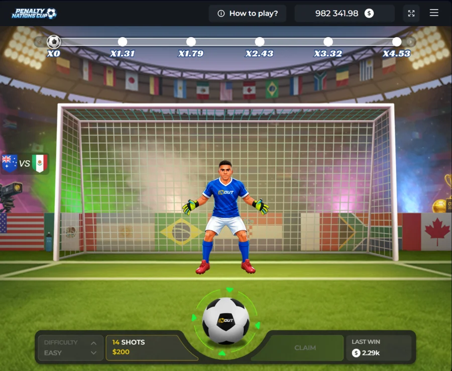 Penalty Nations Cup bonus round start with 14 shots