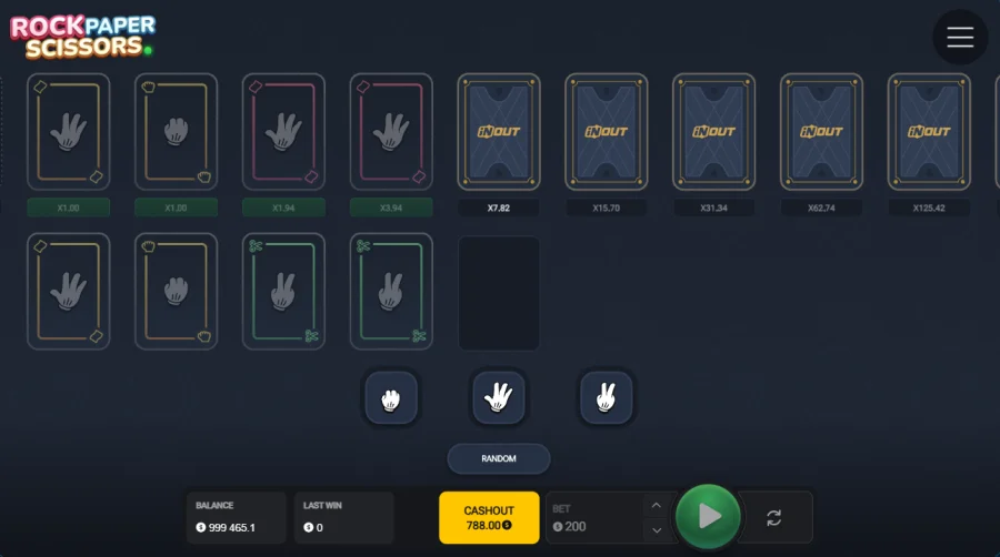 Rock Paper Scissors multiplier ladder climbing past 100x