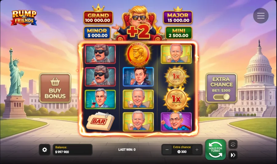 Pile of Gold feature drops two extra coins onto the Rump and Friends reels with a +2 marker