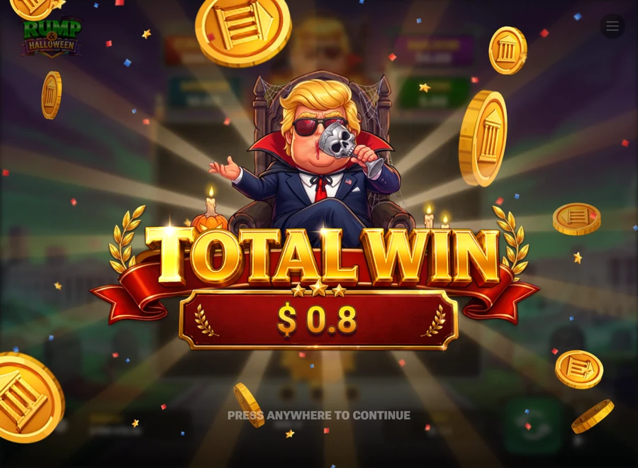 Rump And Halloween Blitz Rump result $0.80 total win