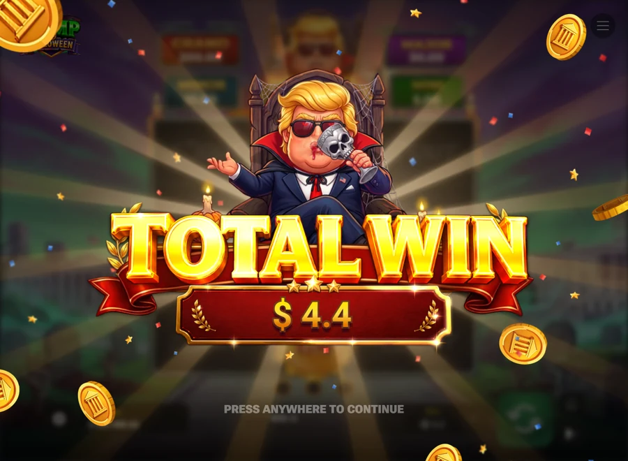 Rump And Halloween total win $4.40 vampire president