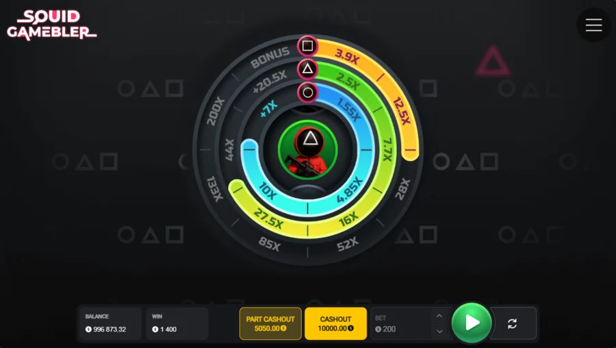 Squid Gamebler tracks reaching high multipliers with a large win