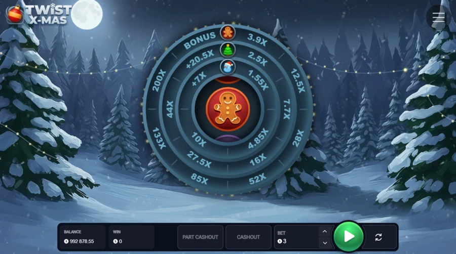 Twist X-Mas winter wheel with snowman, tree and gingerbread rings