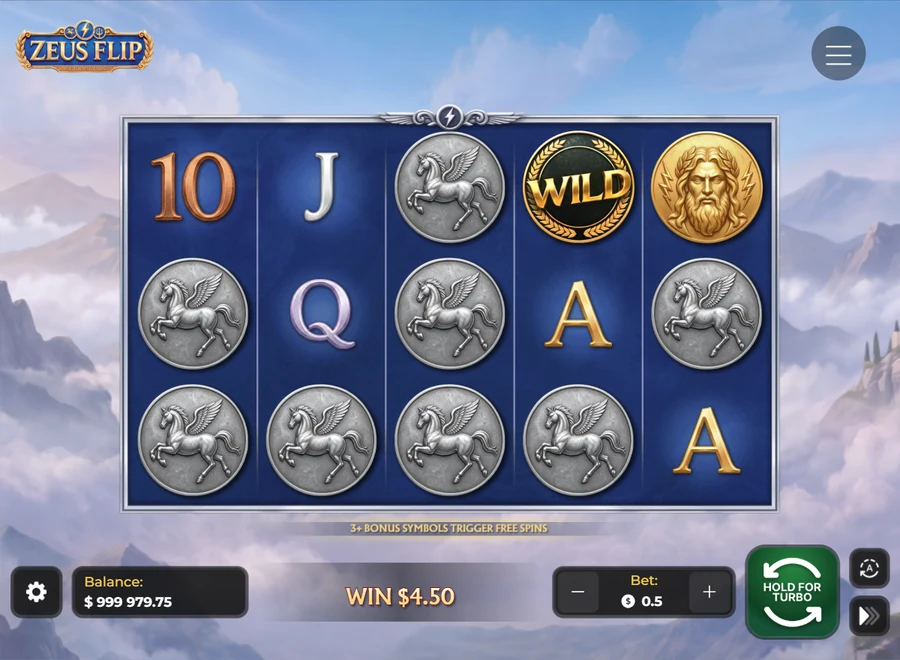 Zeus Flip final layout after coin flip