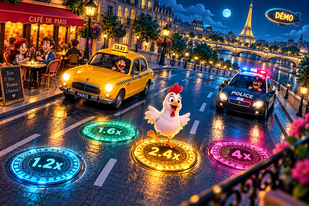 Chicken Road 2 démo vue de dessus