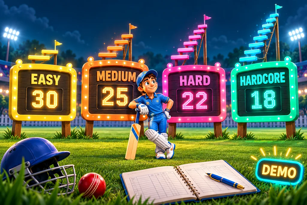 Cricket Road demo four difficulty levels